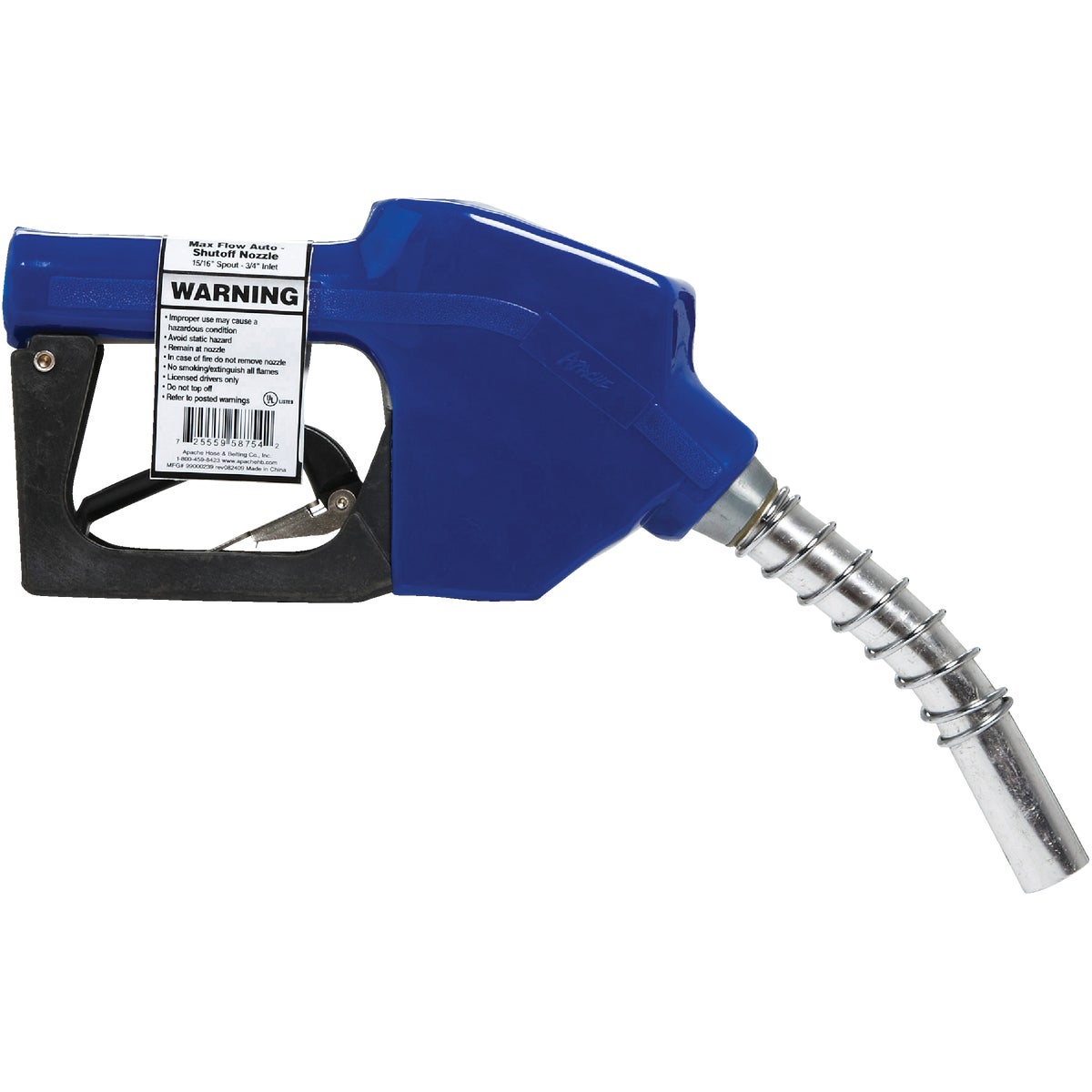 Apache 15/16 In. Spout Auto Shut-Off Farm Fuel Nozzle, Blue Image 2