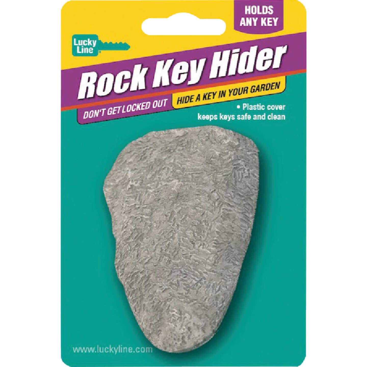 Lucky Line Gray/Brown Plastic Rock Key Hider Image 4