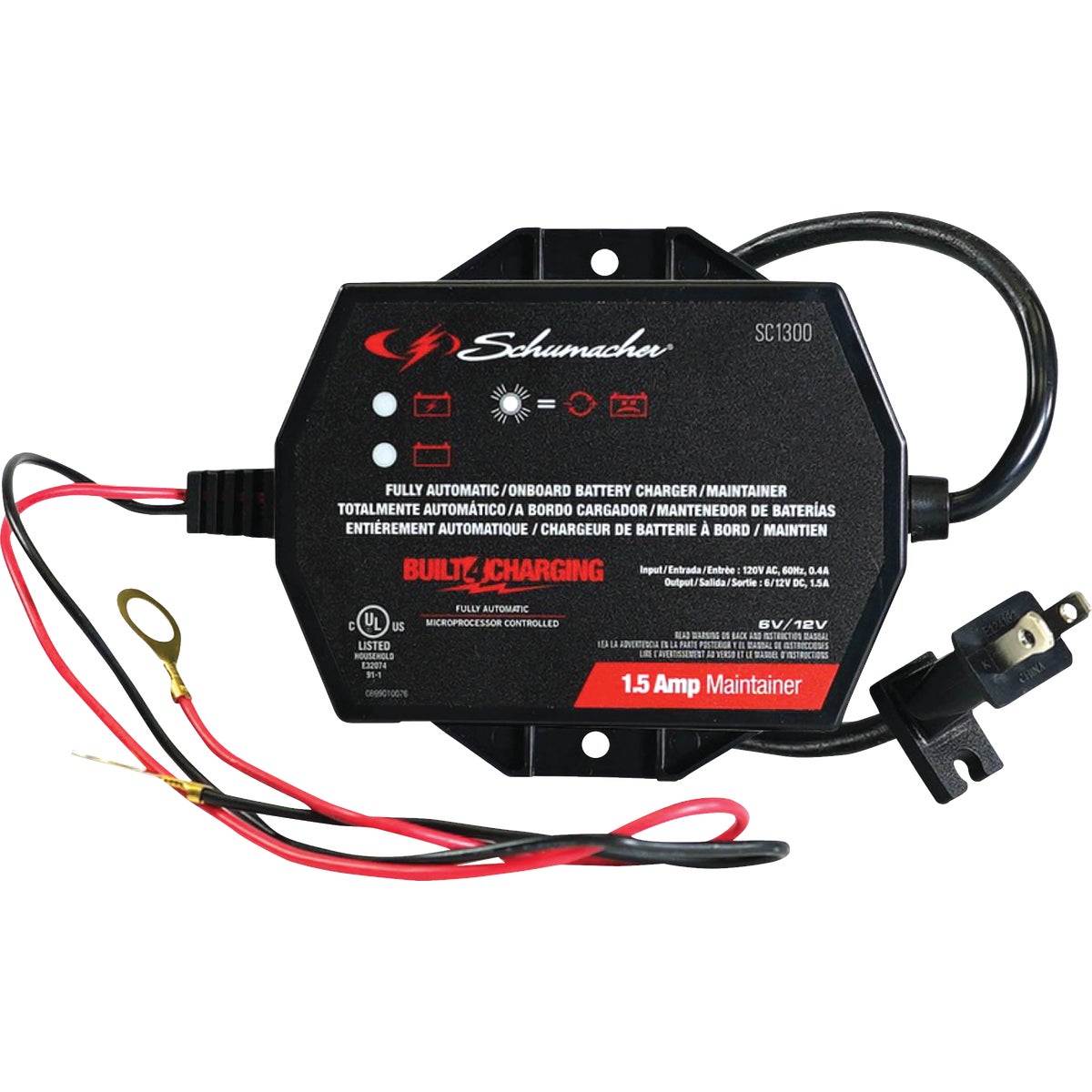  Schumacher Automatic 12V 1.5A Auto Battery Charger/Maintainer