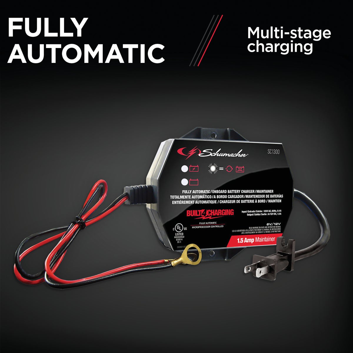  Schumacher Automatic 12V 1.5A Auto Battery Charger/Maintainer Image 3