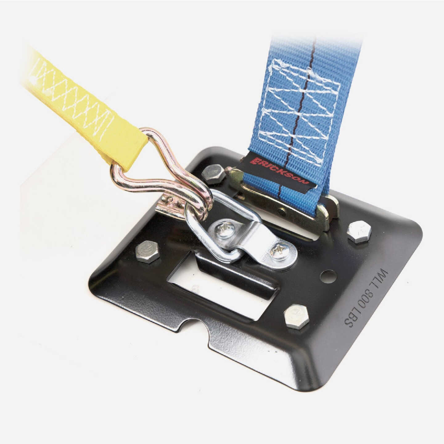 Erickson E-Track Plate Black with Center Flip Ring Image 1