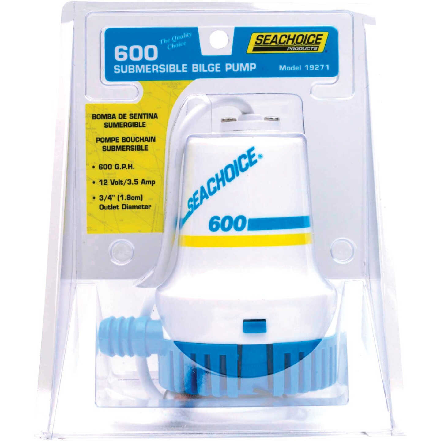 Seachoice 600 GPH NMMA ABS Plastic Bilge Pump Image 1