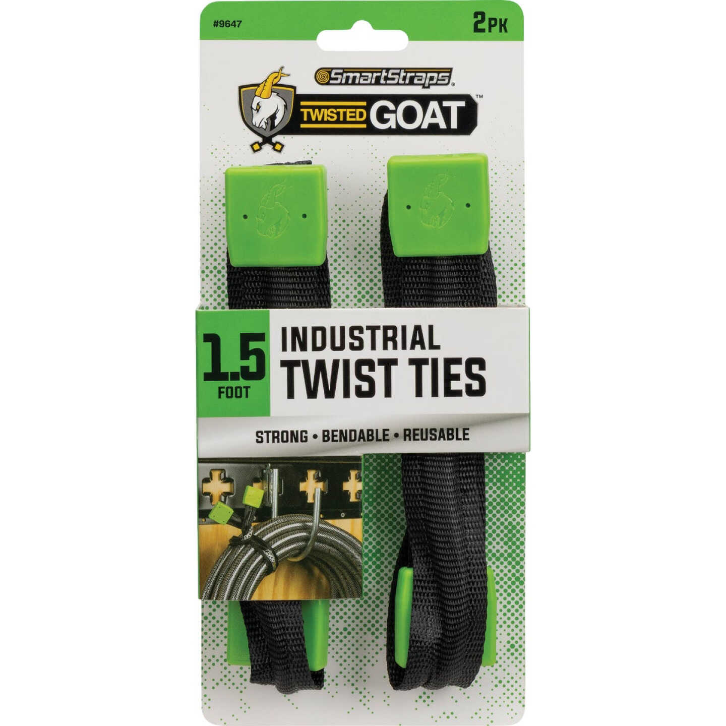 Twisted GOAT 1.5 Ft. Green Industrial Ties (2-Pack) Image 1