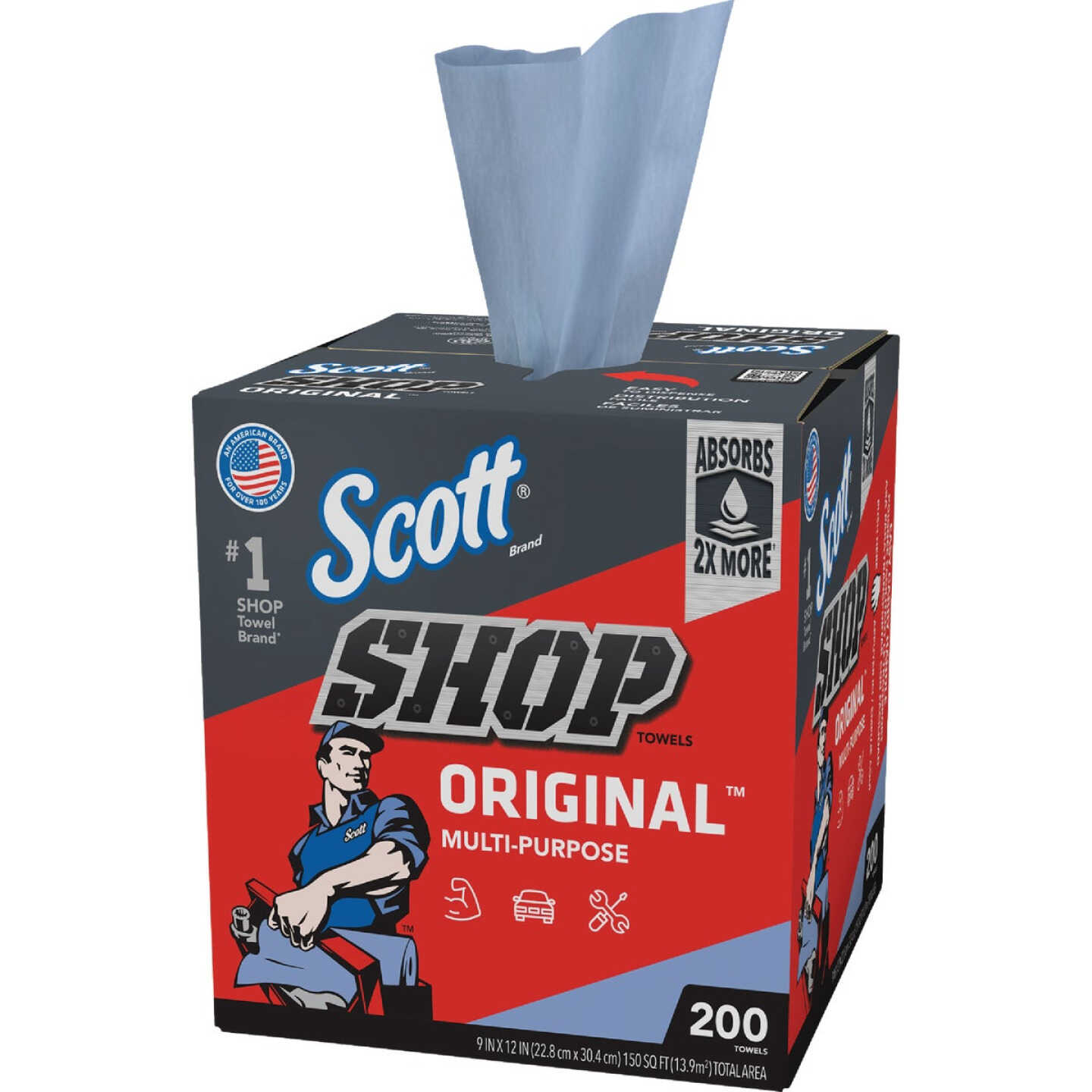 Scott 12 In. W x 10 In. L Disposable Original Shop Towel (200-Sheets) Image 1