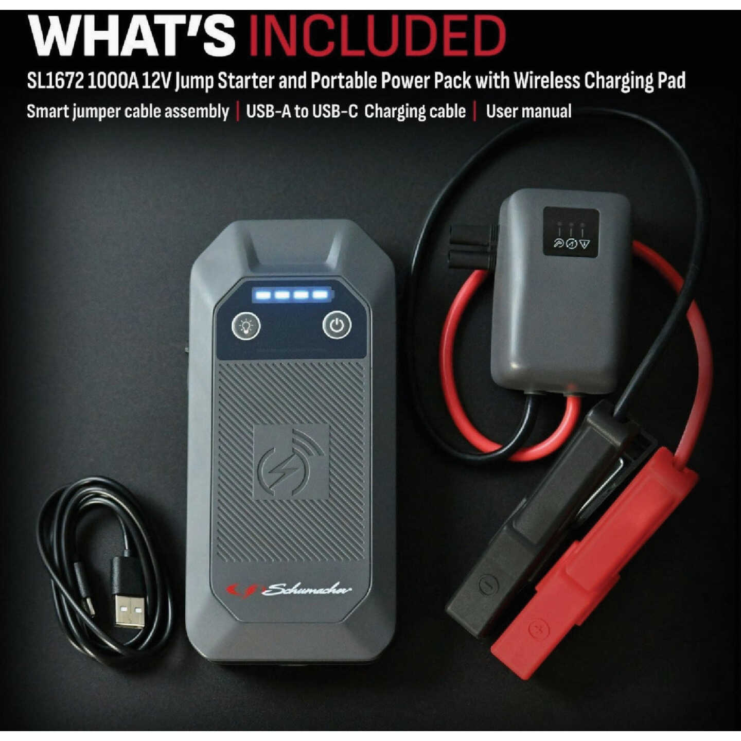 Schumacher Automatic 4-in-1 Lithium 12V Automotive Jump Starter with Wireless Portable Power Pack Image 4