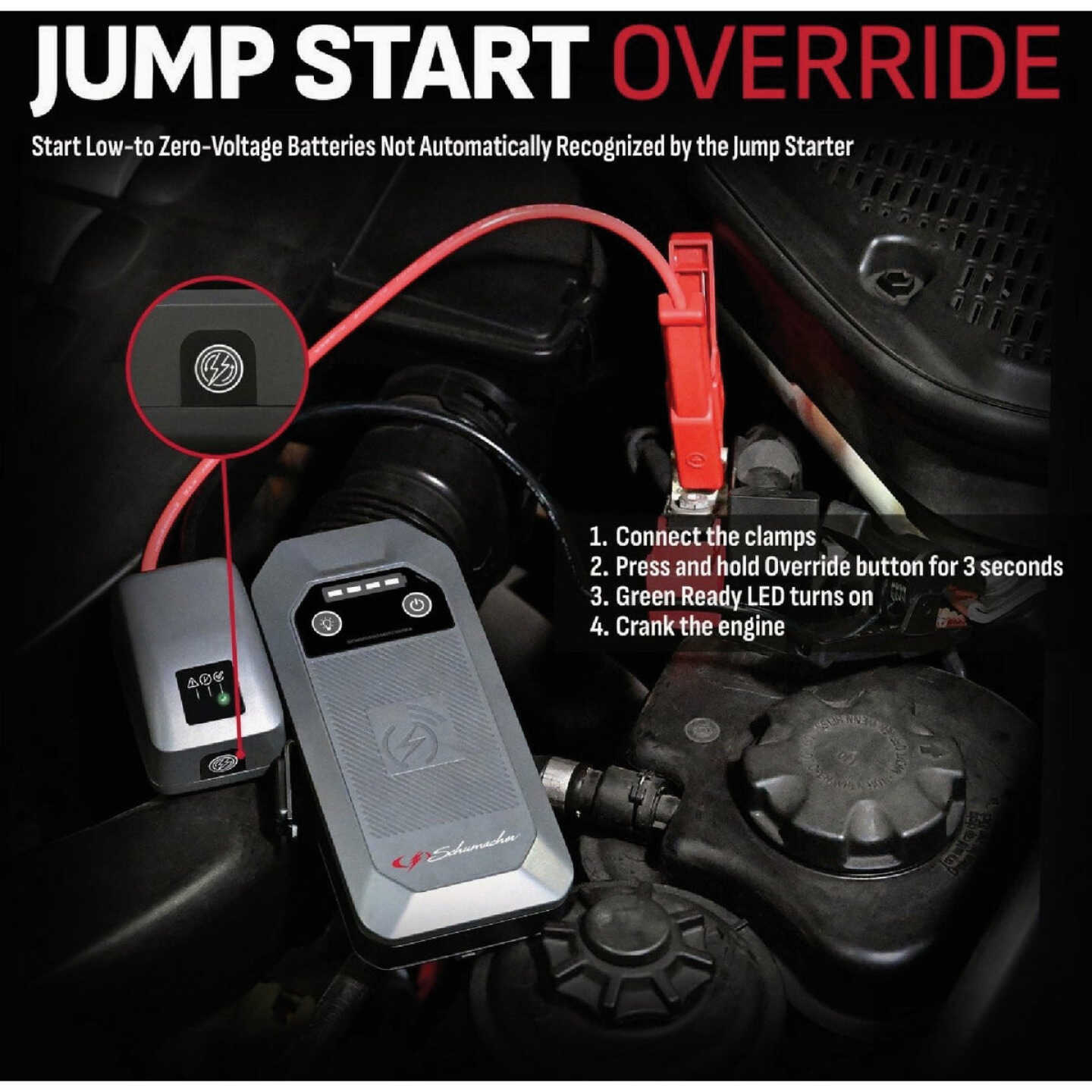 Schumacher Automatic 4-in-1 Lithium 12V Automotive Jump Starter with Wireless Portable Power Pack Image 2