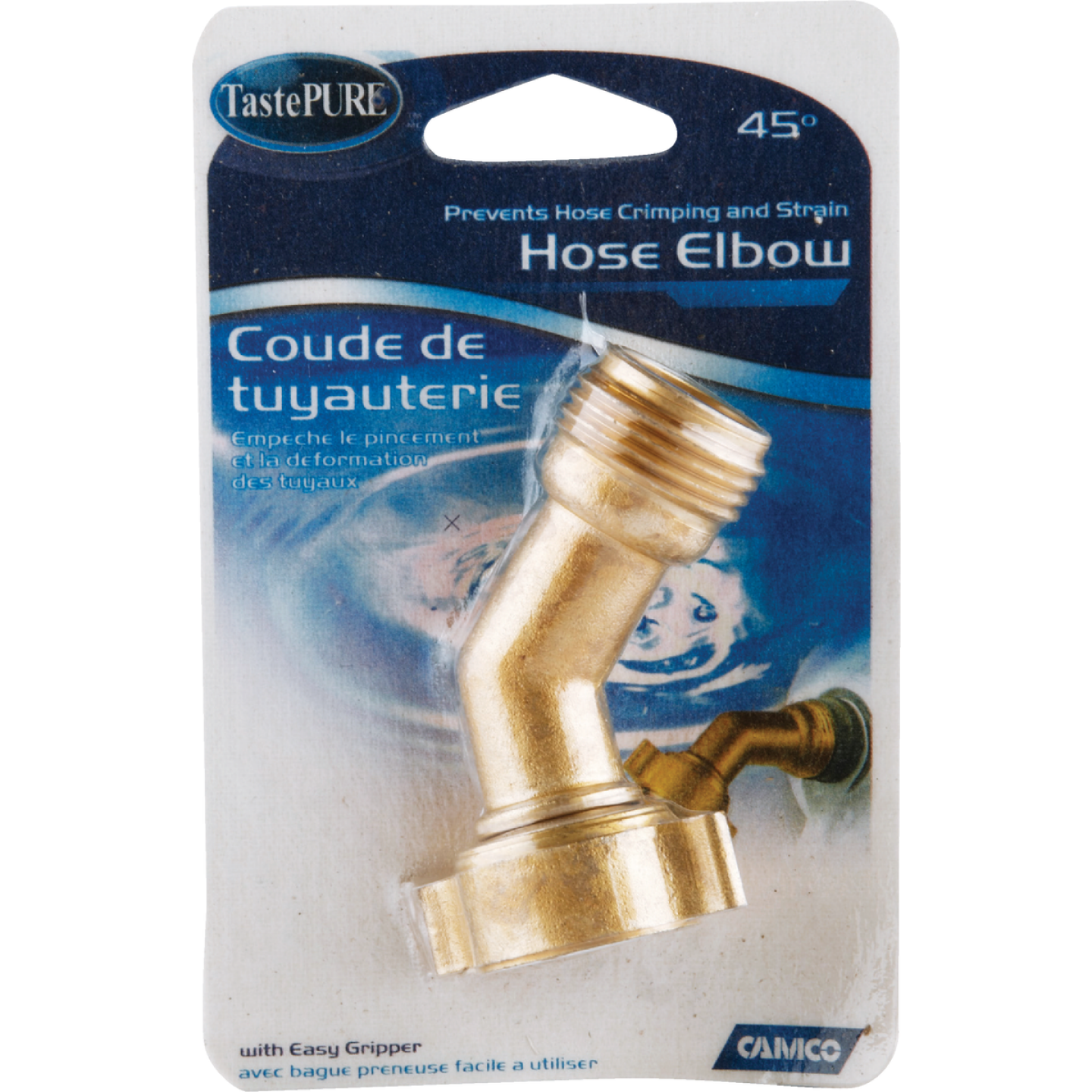 Camco Brass 45 deg RV Water Hose Elbow Image 2