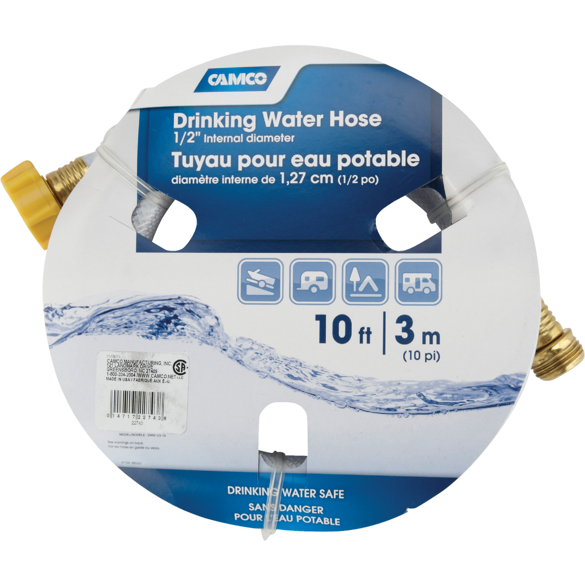 Camco 10 Ft. (1/2 In. ID) RV Fresh Water Hose Image 3