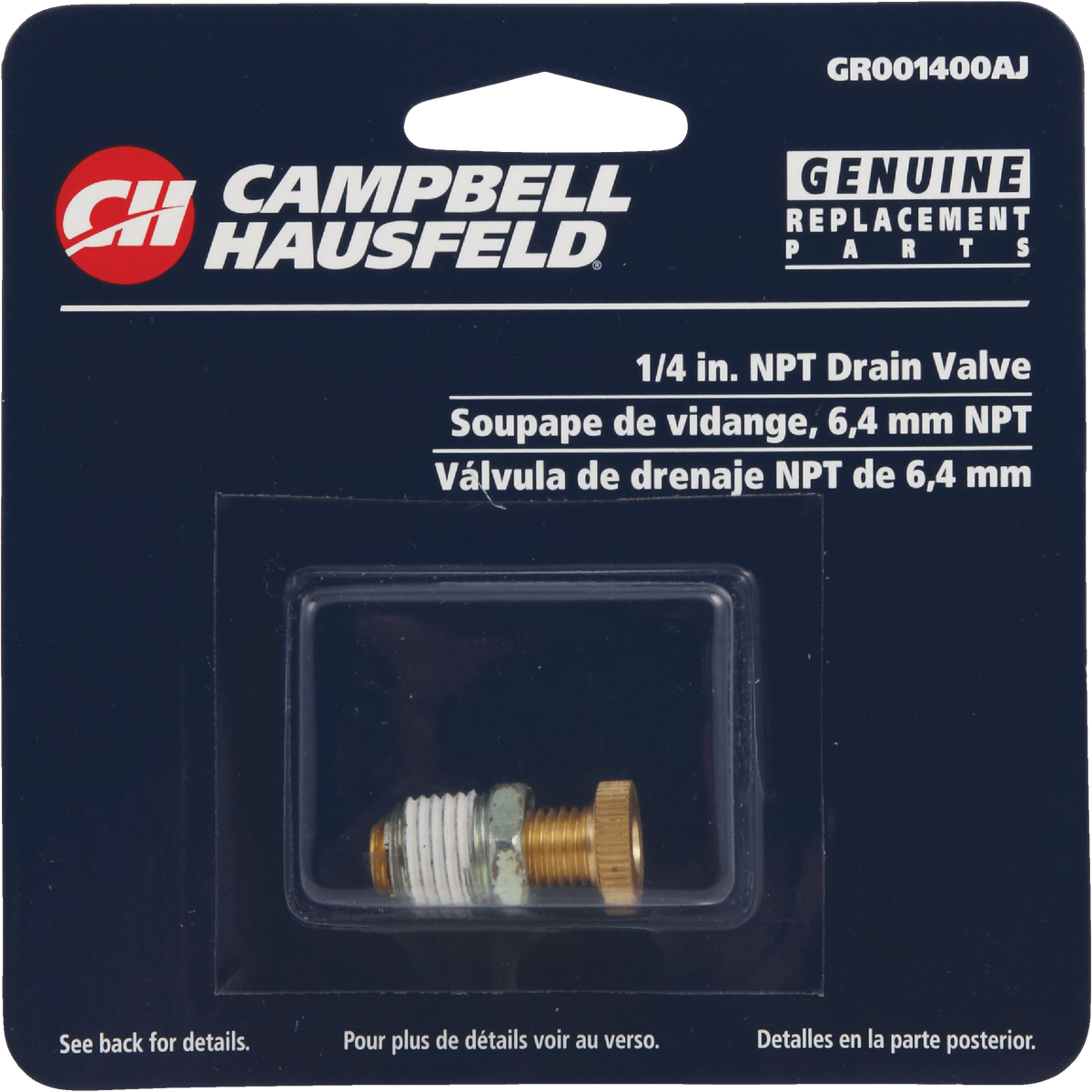 Campbell Hausfeld 1/4 In. Replacement NPT Drain Cock Image 2