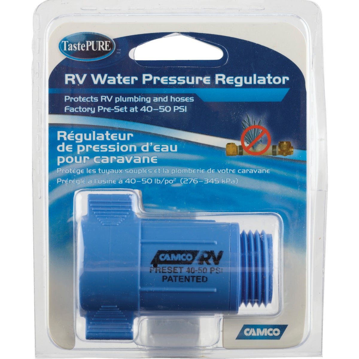 Camco 3/4 In. 40 - 50 psi Durable ABS Plastic RV Water Regulator Image 2