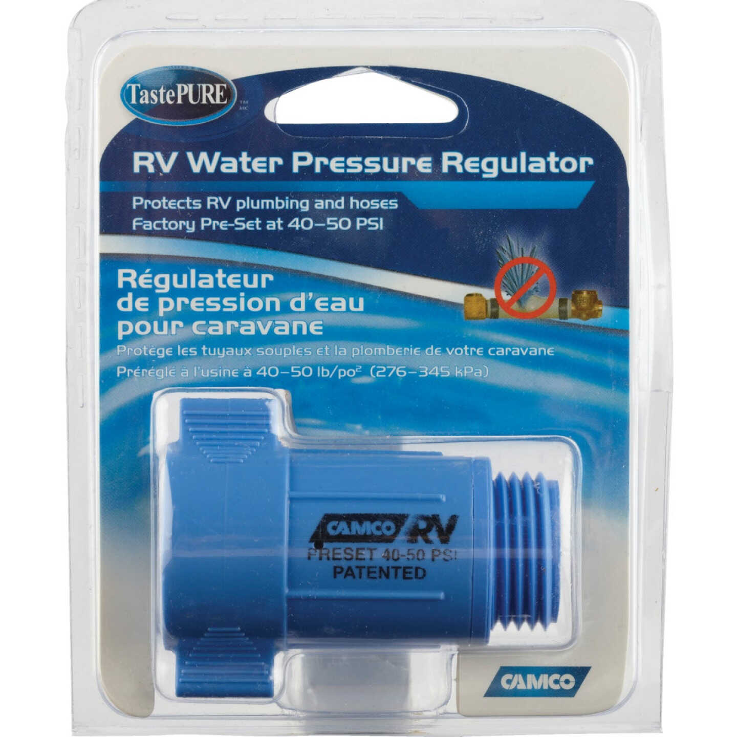 Camco 3/4 In. 40 - 50 psi Durable ABS Plastic RV Water Regulator Image 2