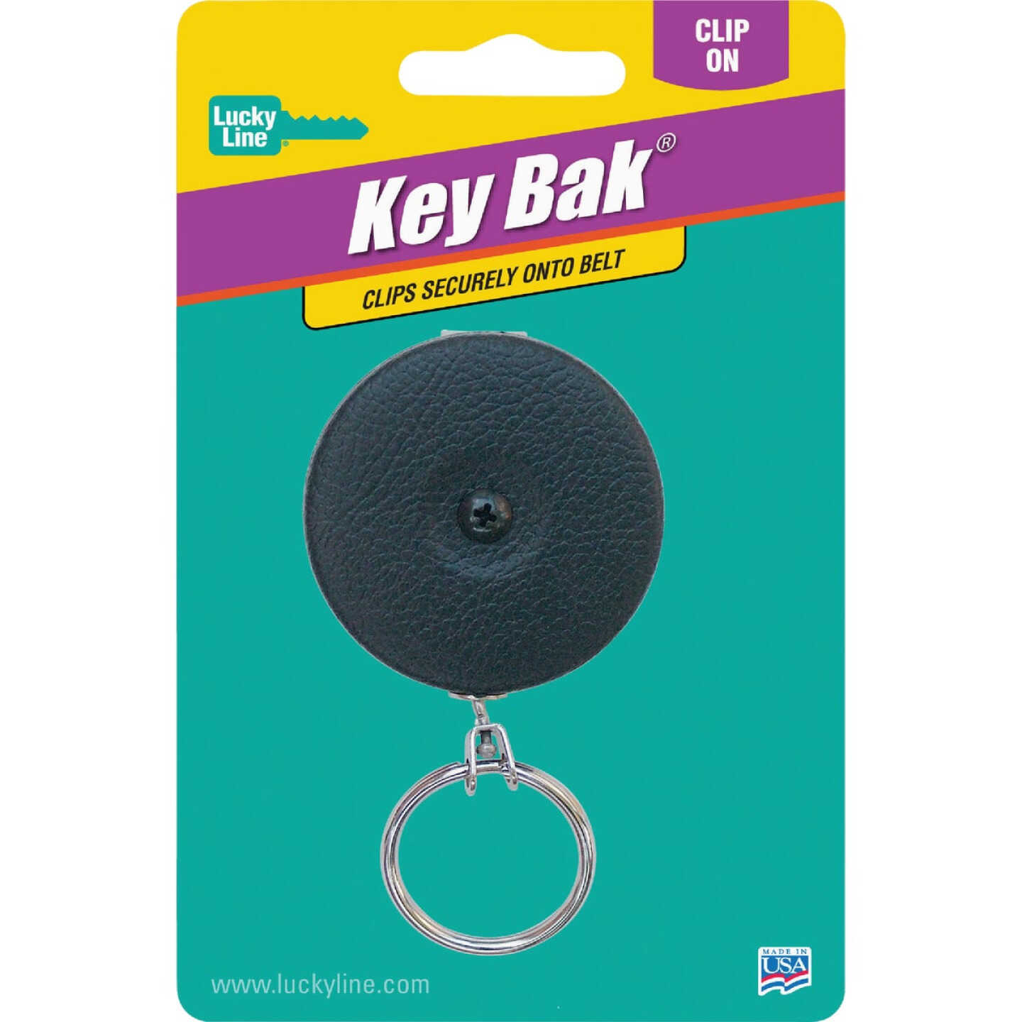 Lucky Line Clip-On 24 In. Black Retractable Key Chain Image 1