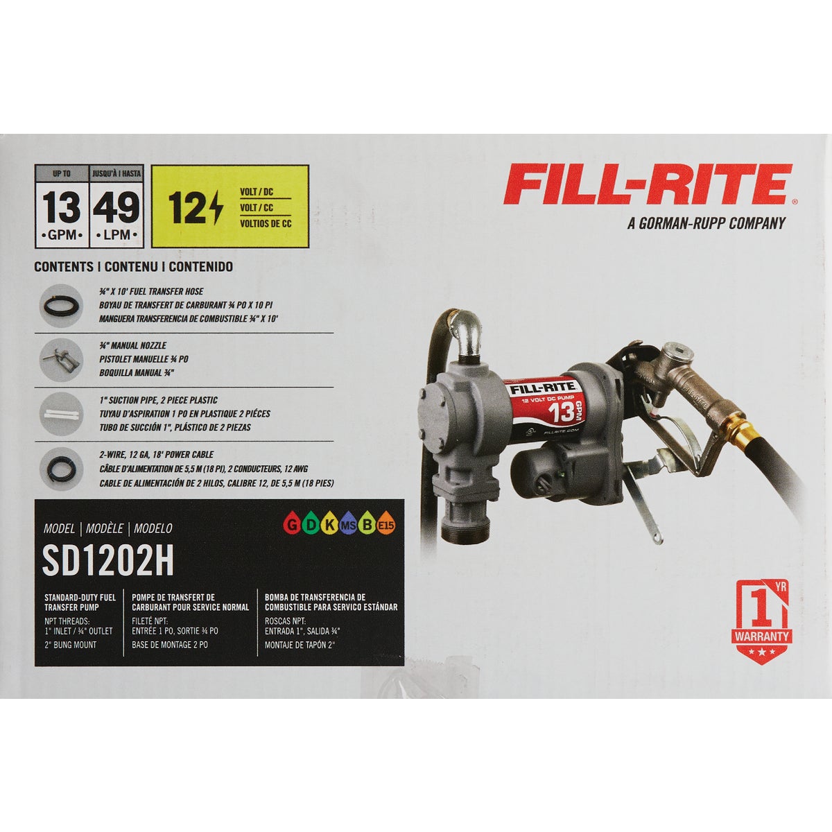 Fill-Rite 12V DC Fuel Transfer Pump with Nozzle Image 2