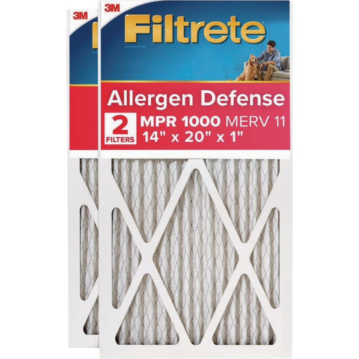 3M Filtrete Allergen Defense 14 In. x 20 In. x 1 In. Electrostatic Air Conditioner Filter