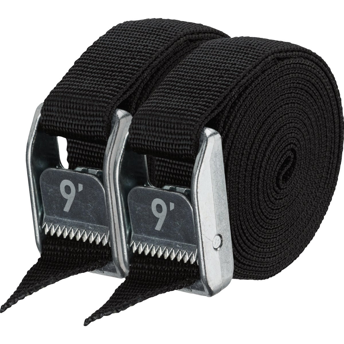 NRS 1 In. x 9 Ft. Stealth Black Heavy Duty Tie-Down Strap (2-Pack)