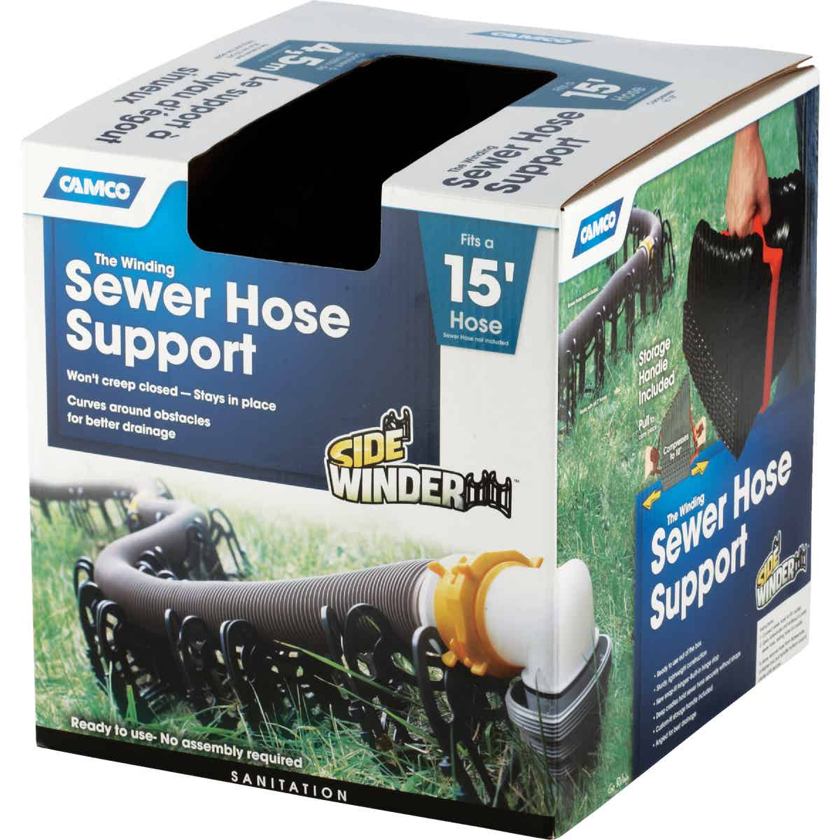 Camco 15 Ft. Sturdy, Lightweight Plastic Sidewinder RV Sewer Hose Support Image 2