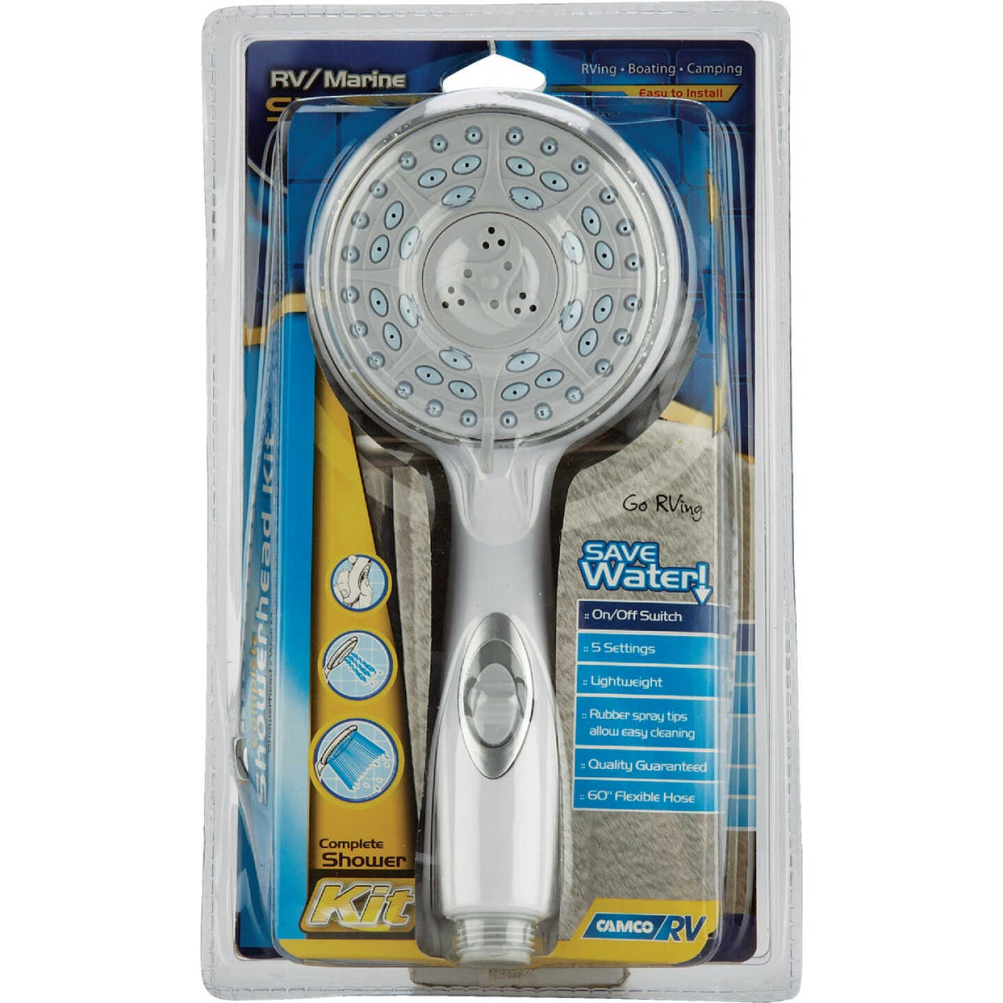 Camco Built-in Connector 60 In. Marine & RV Showerhead Image 2