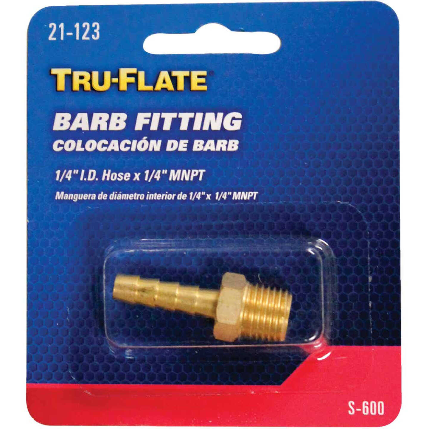 Tru-Flate 1/4 In. Barb 1/4 In. MNPT Brass Hose End Image 2
