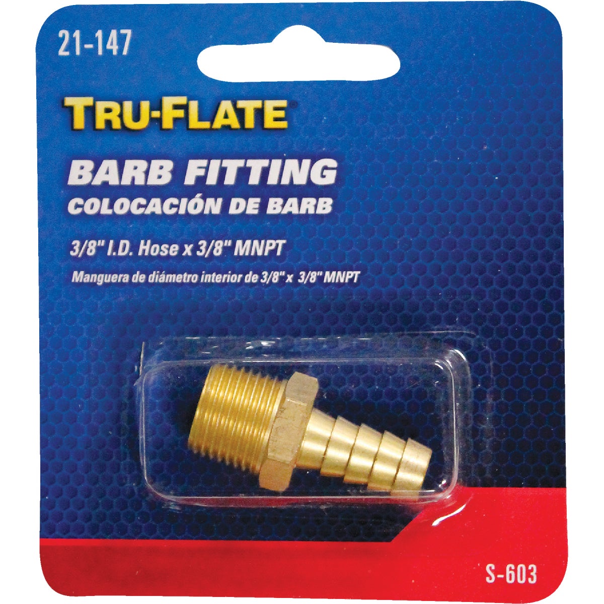Tru-Flate 3/8 In. Barb 3/8 In. MNPT Brass Hose End Image 2