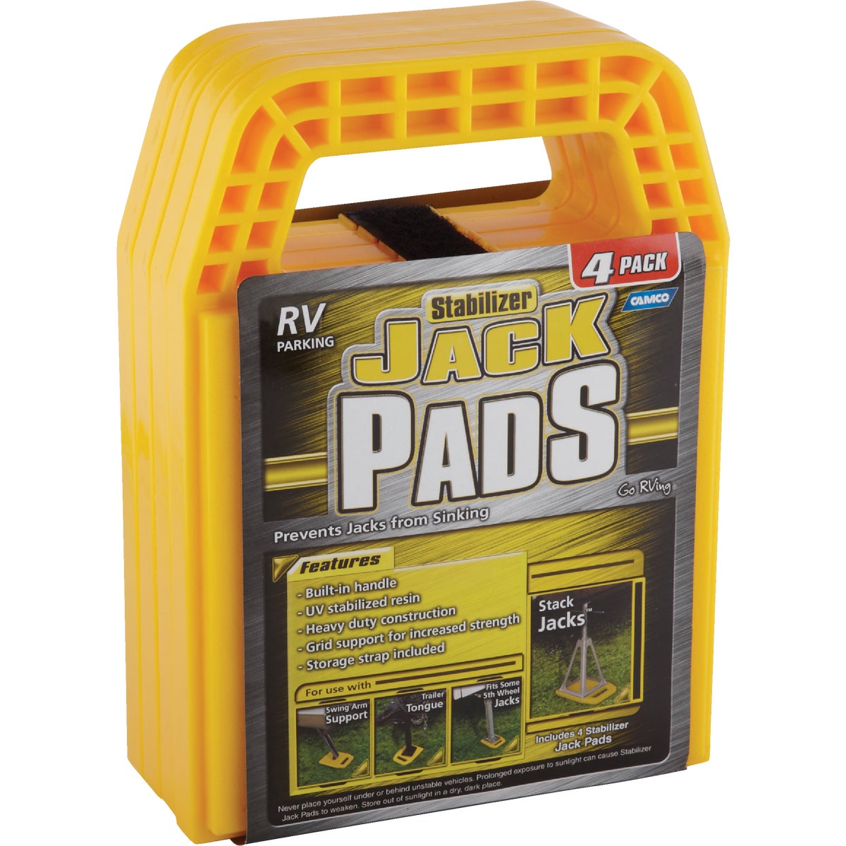 Camco Interlocking w/Built-in Handle RV Stabilizer Jack Pads, (4-Pack) Image 2