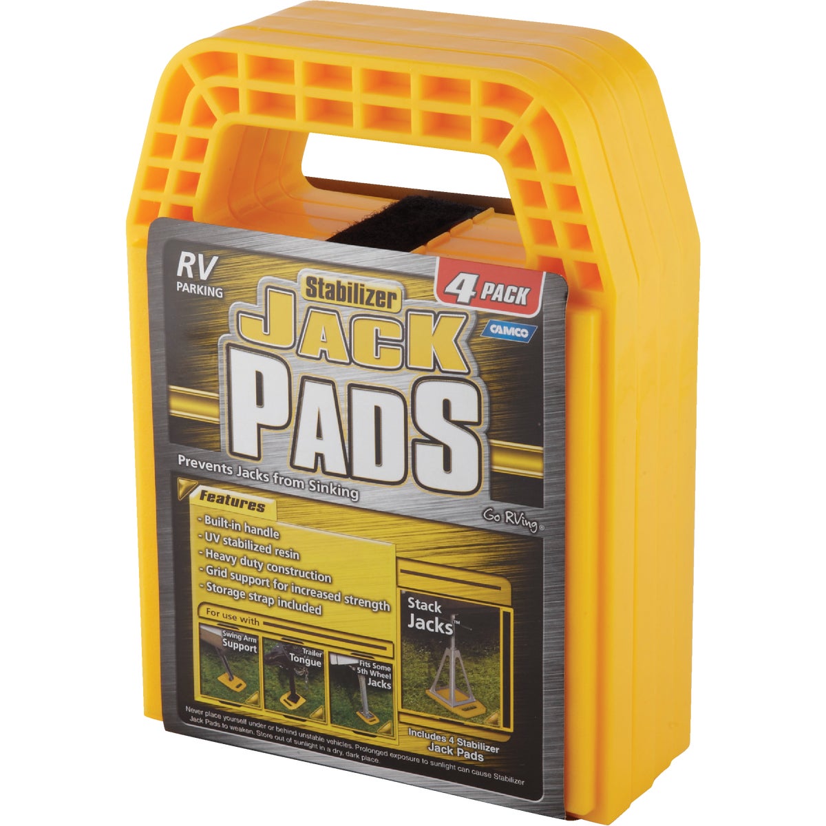 Camco Interlocking w/Built-in Handle RV Stabilizer Jack Pads, (4-Pack) Image 3