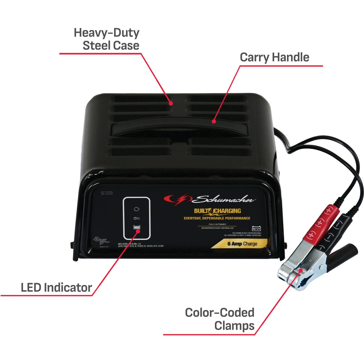 Schumacher Manual 6V/12V 6A Auto Battery Charger Image 4