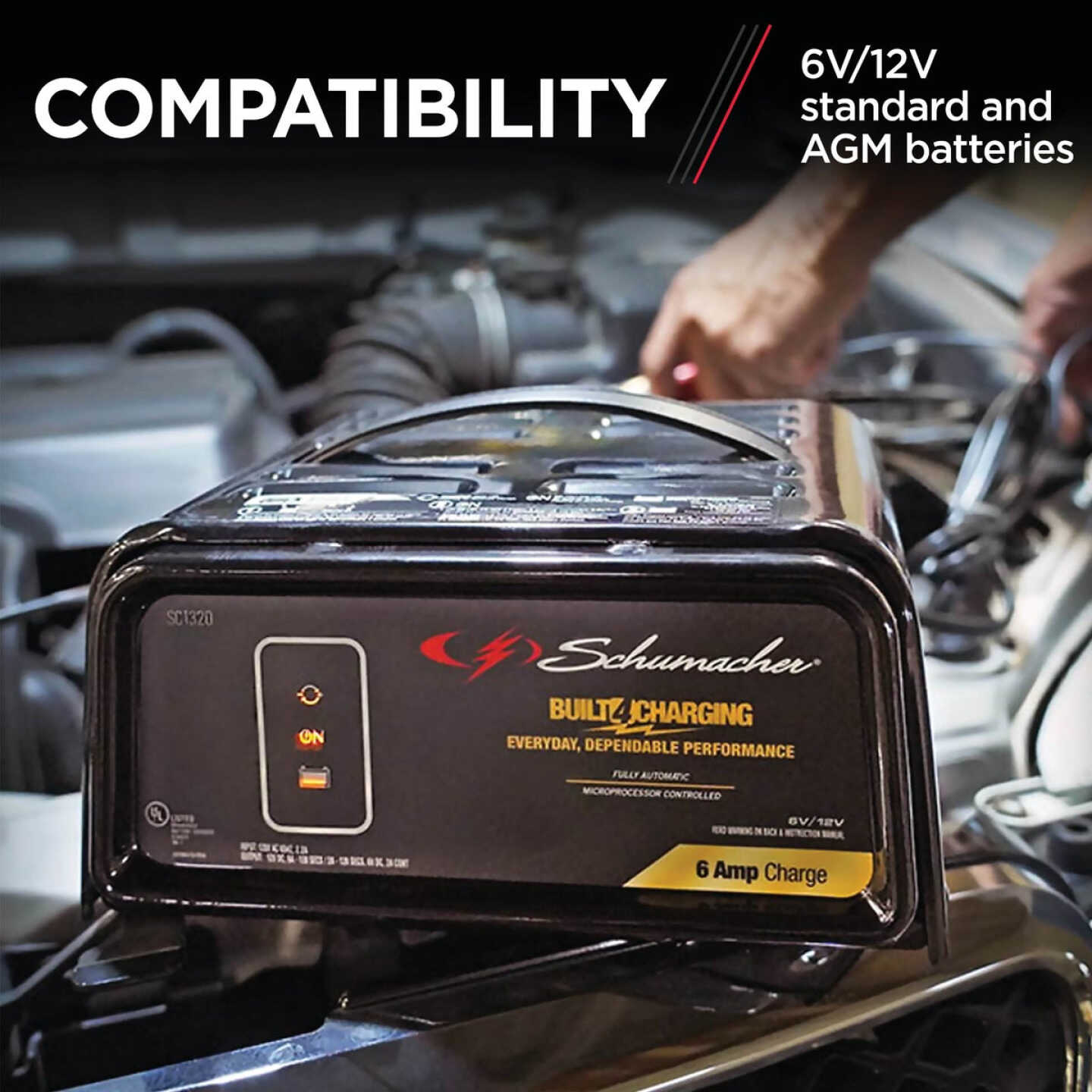 Schumacher Manual 6V/12V 6A Auto Battery Charger Image 2