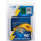 Camco Power Grip 15A Male to 30A Female 90 Deg RV Plug Adapter Image 1