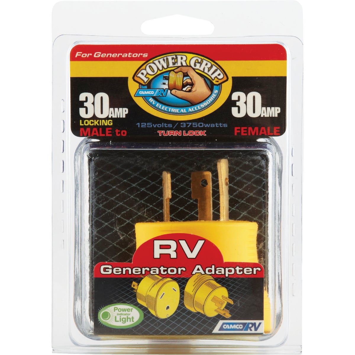 Camco Power Grip 30-Amp 3-Prong RV Generator Adapter Image 2