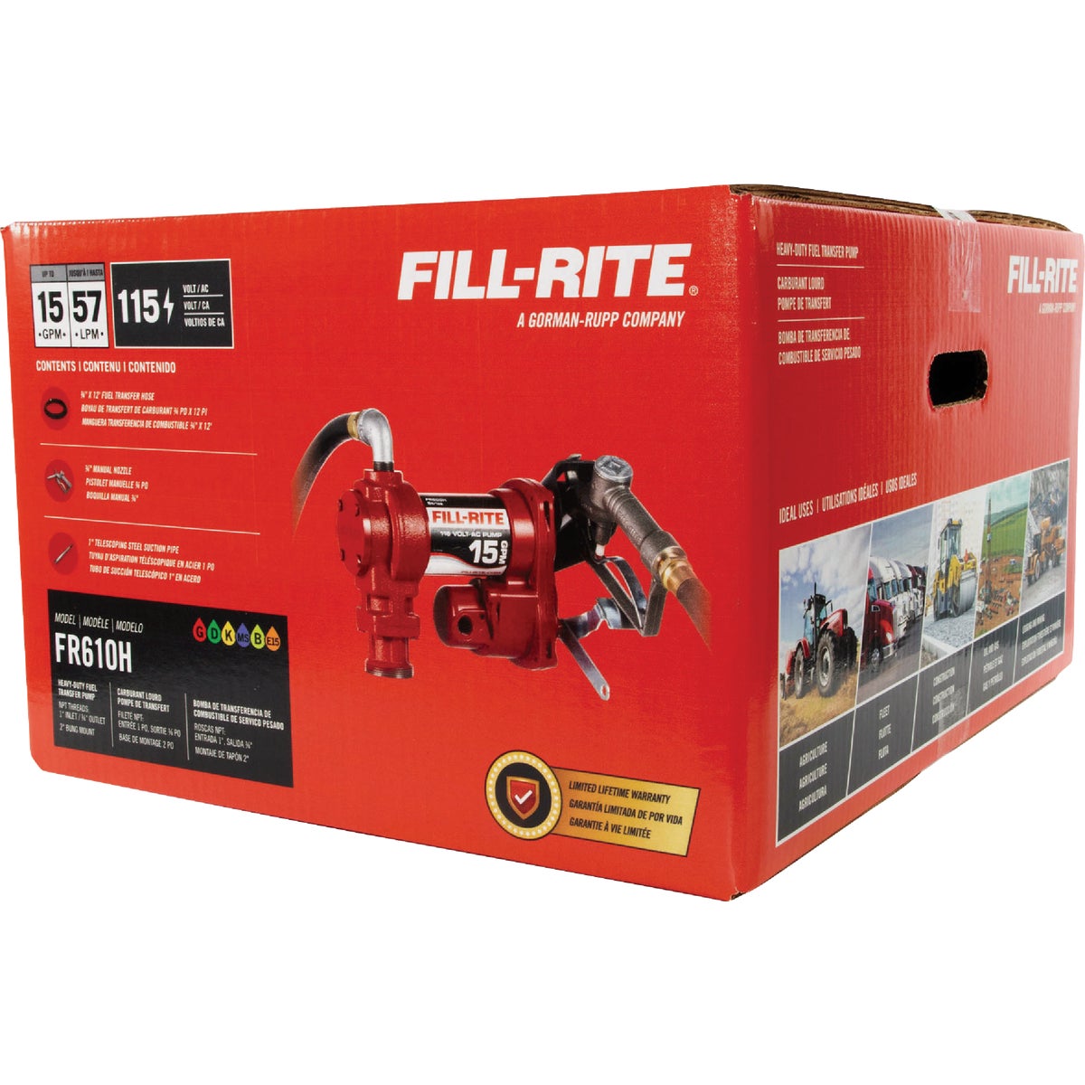 Fill-Rite 115V AC 15 GPM Fuel Transfer Pump with Nozzle Image 2