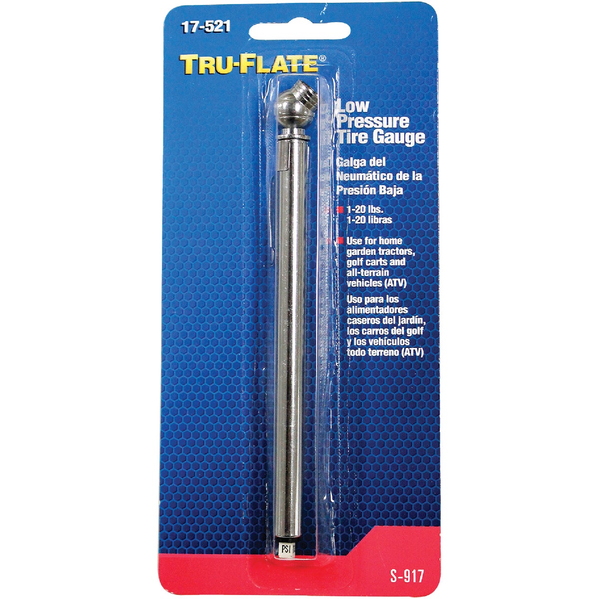  Tru-Flate 1-20 psi Chrome-Plated Tire Gauge Image 2