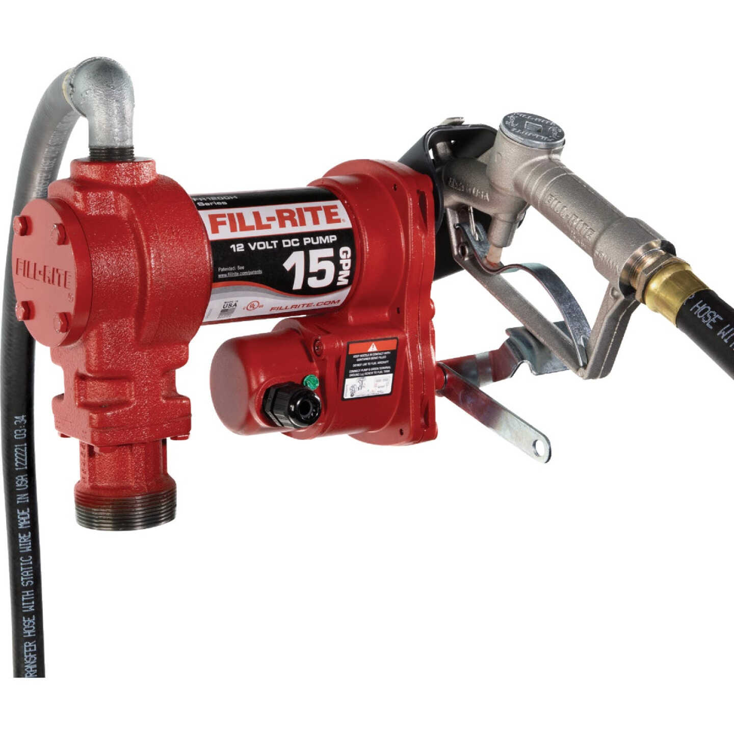 Fill-Rite 12V DC 15 GPM Fuel Transfer Pump with Nozzle Image 1