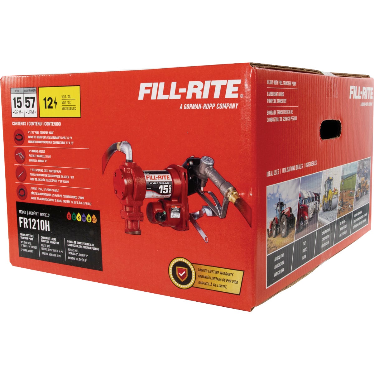Fill-Rite 12V DC 15 GPM Fuel Transfer Pump with Nozzle Image 2