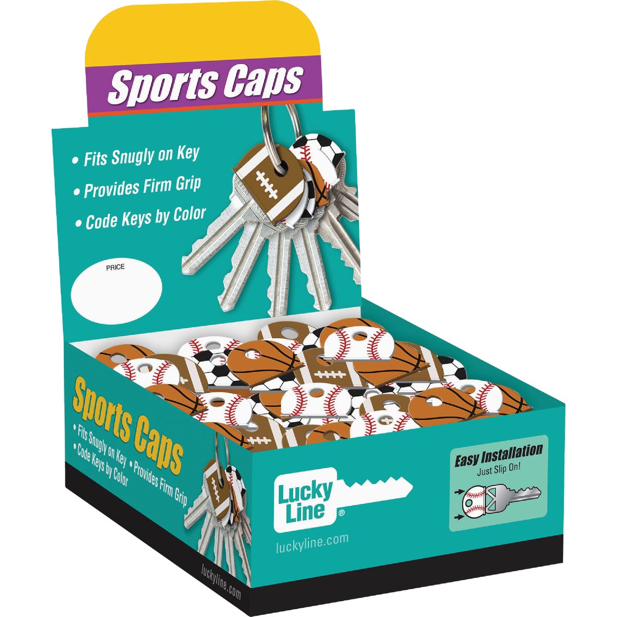 Lucky Line Vinyl Specialty Key Identifier Cap, Sports (200-Pack)