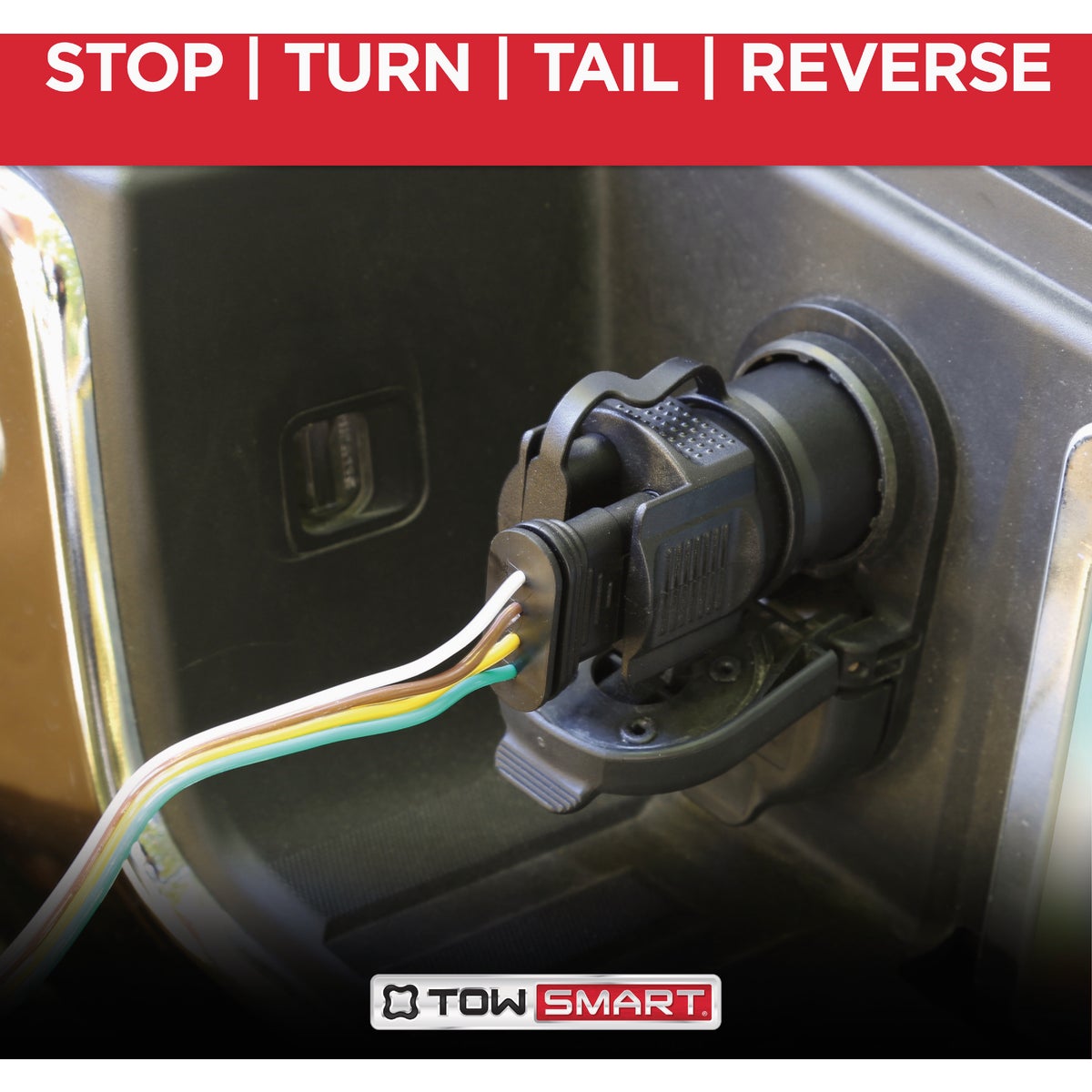 Towsmart 24 Ft. 18 Ga. 4-Way Flat Trailer Wiring Connector Image 3