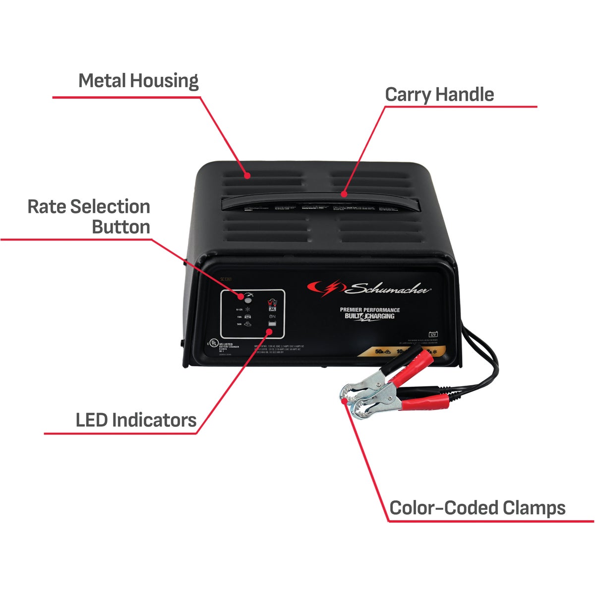 Schumacher 12V 50A Automatic Battery Charger Image 3