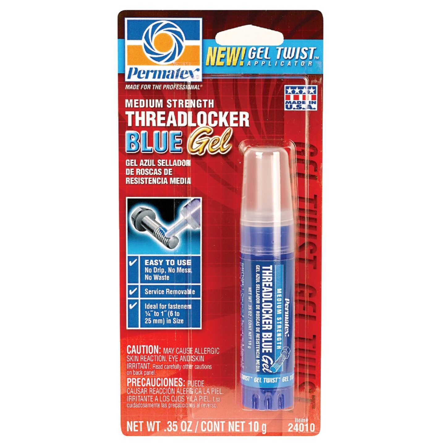 PERMATEX 0.35 Oz. Blue Medium Strength Gel Threadlocker Image 1