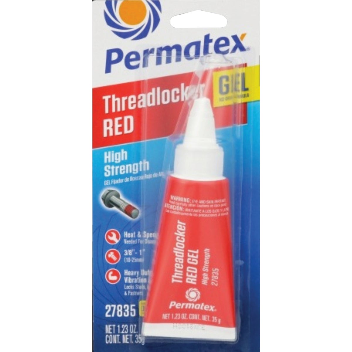 PERMATEX 0.35 Oz. Red High Strength Gel Threadlocker