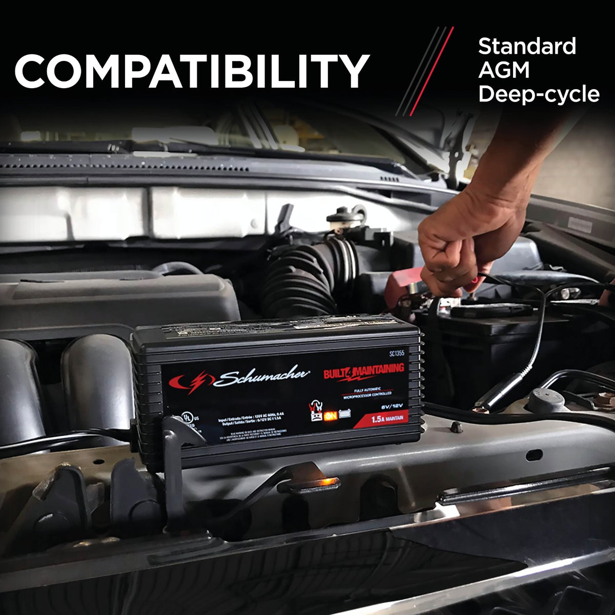  Schumacher Automatic 6V and 12V 1.5A Auto Battery Charger/Maintainer Image 4