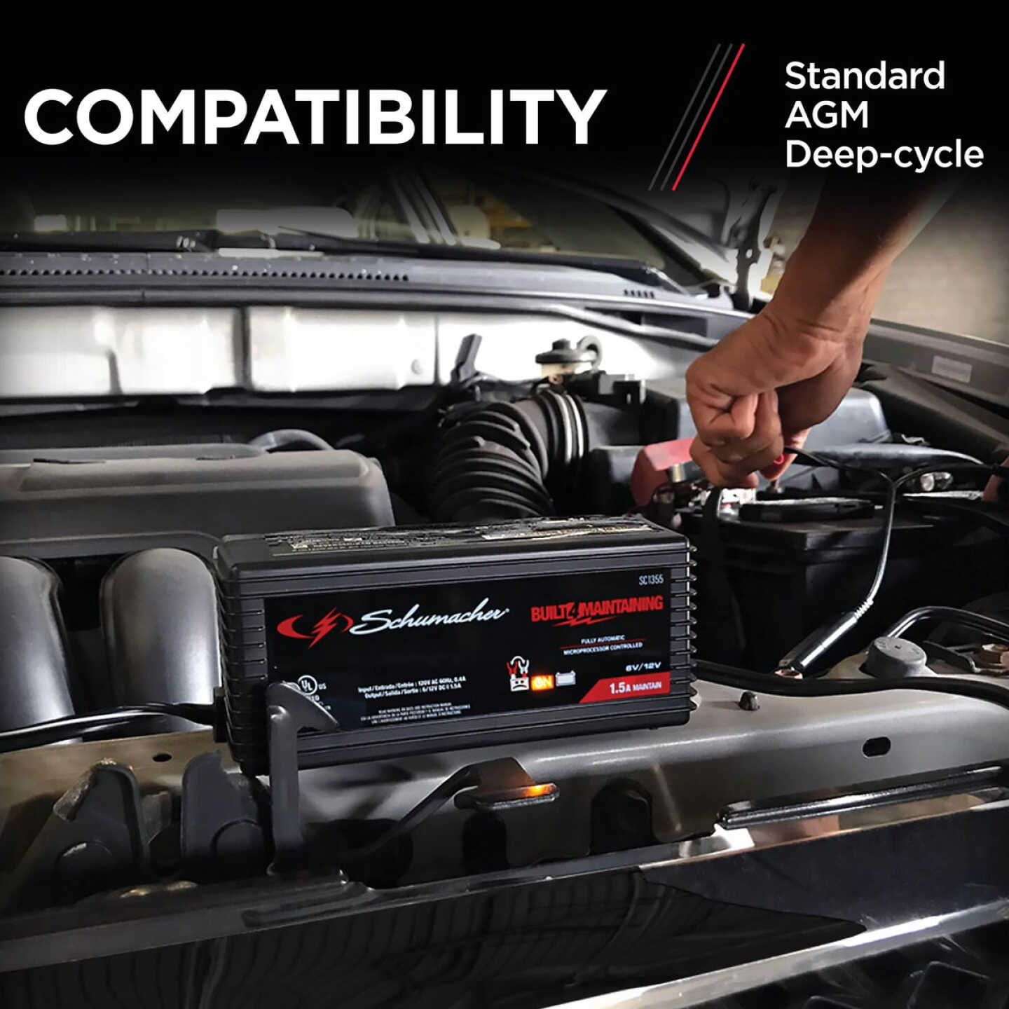 Schumacher Automatic 6V and 12V 1.5A Auto Battery Charger/Maintainer Image 4