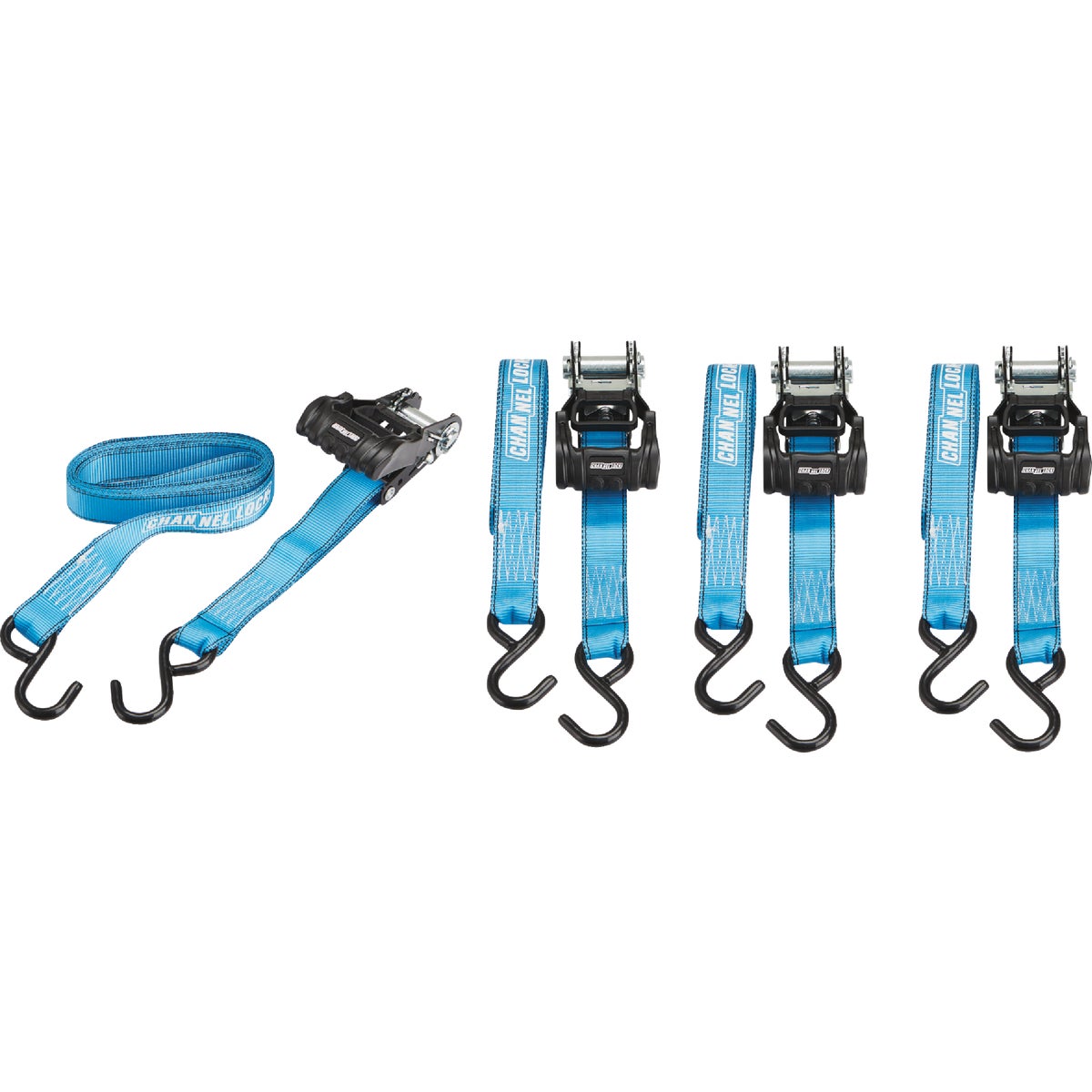 Channellock 1.25 In. x 12 Ft. Ratchet Tie Down With S Hooks (4-Pack)