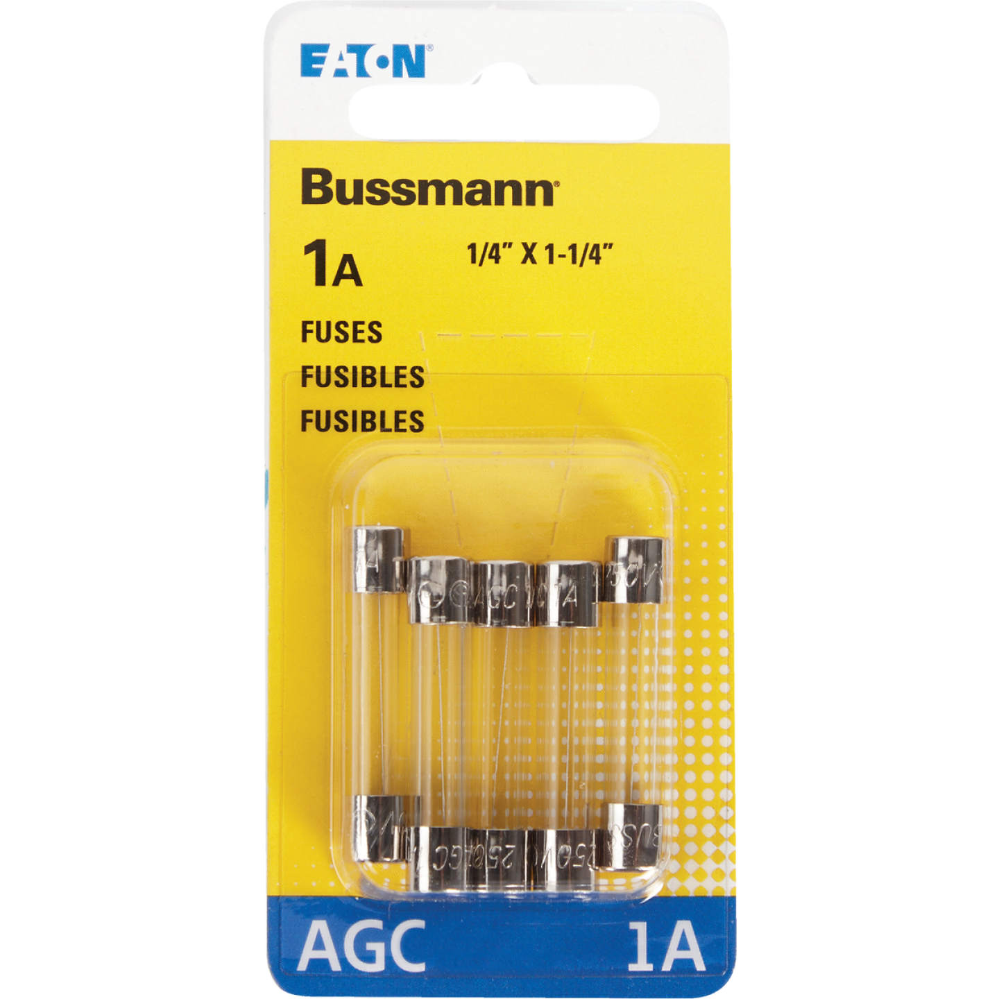 Bussmann 1A 250V AGC Glass Tube Automotive Fuse (5-Pack) Image 2