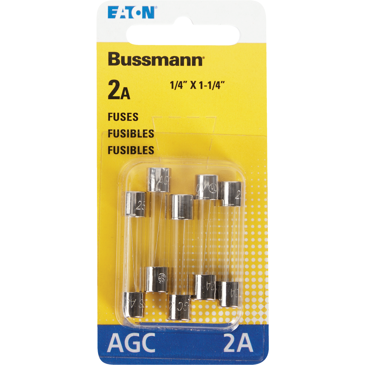 Bussmann 2A 250V AGC Glass Tube Automotive Fuse (5-Pack) Image 2