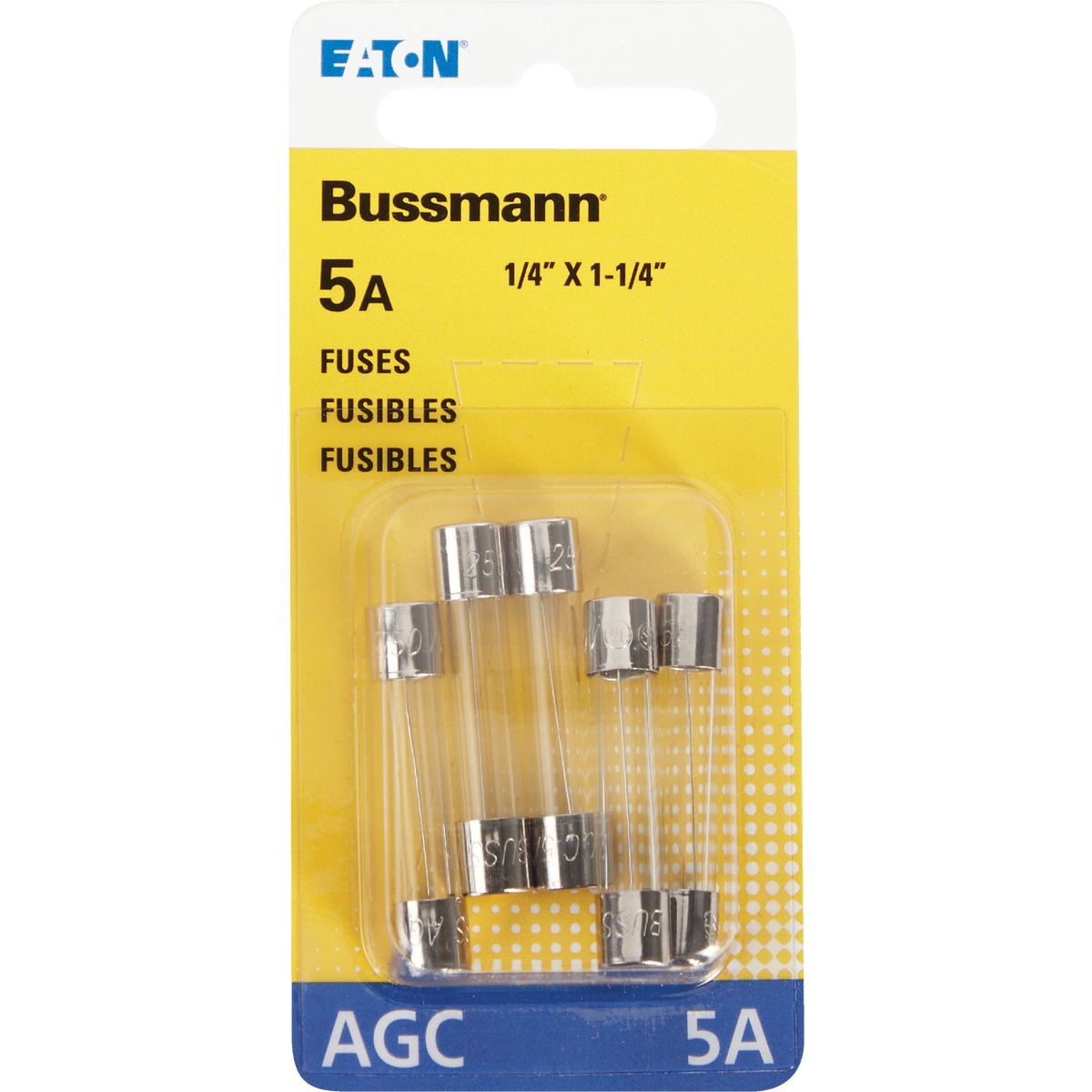 Bussmann 5A 250V AGC Glass Tube Automotive Fuse (5-Pack) Image 2