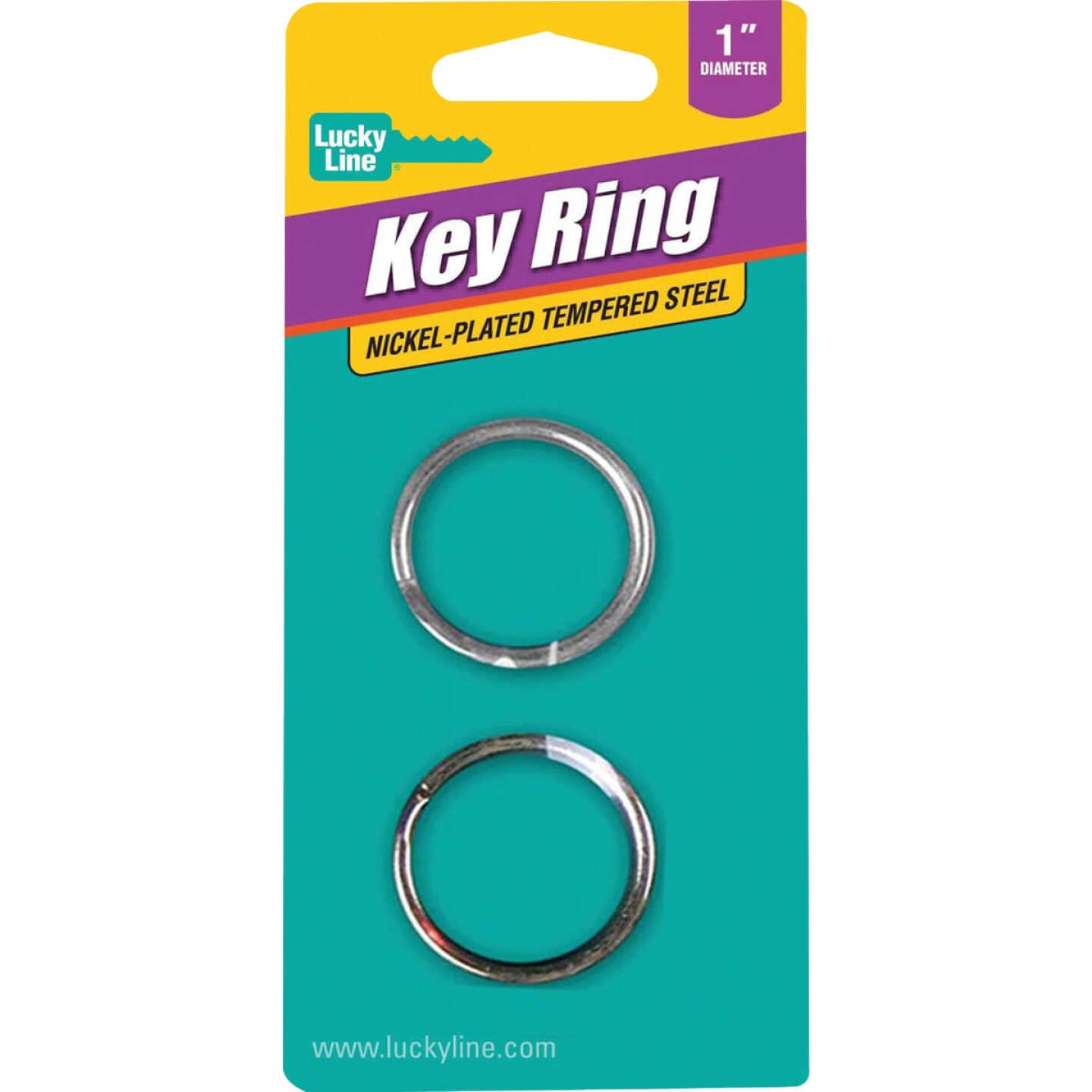 Lucky Line Tempered Steel Nickel-Plated 1 In. Key Ring (2-Pack) Image 2