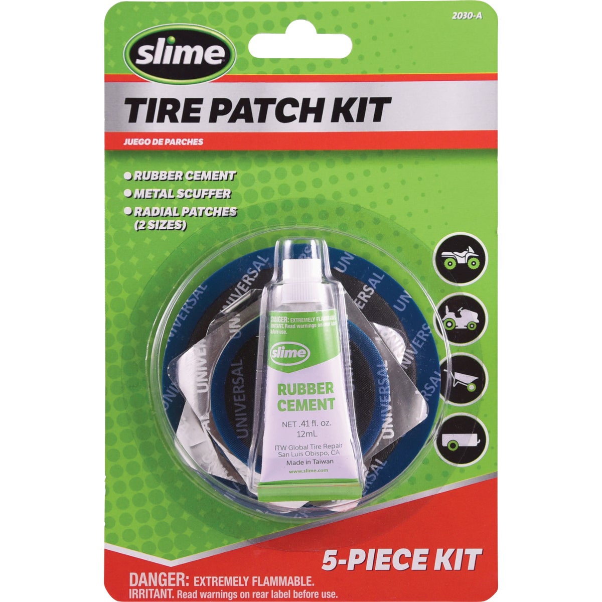 Slime Deluxe Tubeless Tire Patch  Repair Kit & Glue (5-Piece)