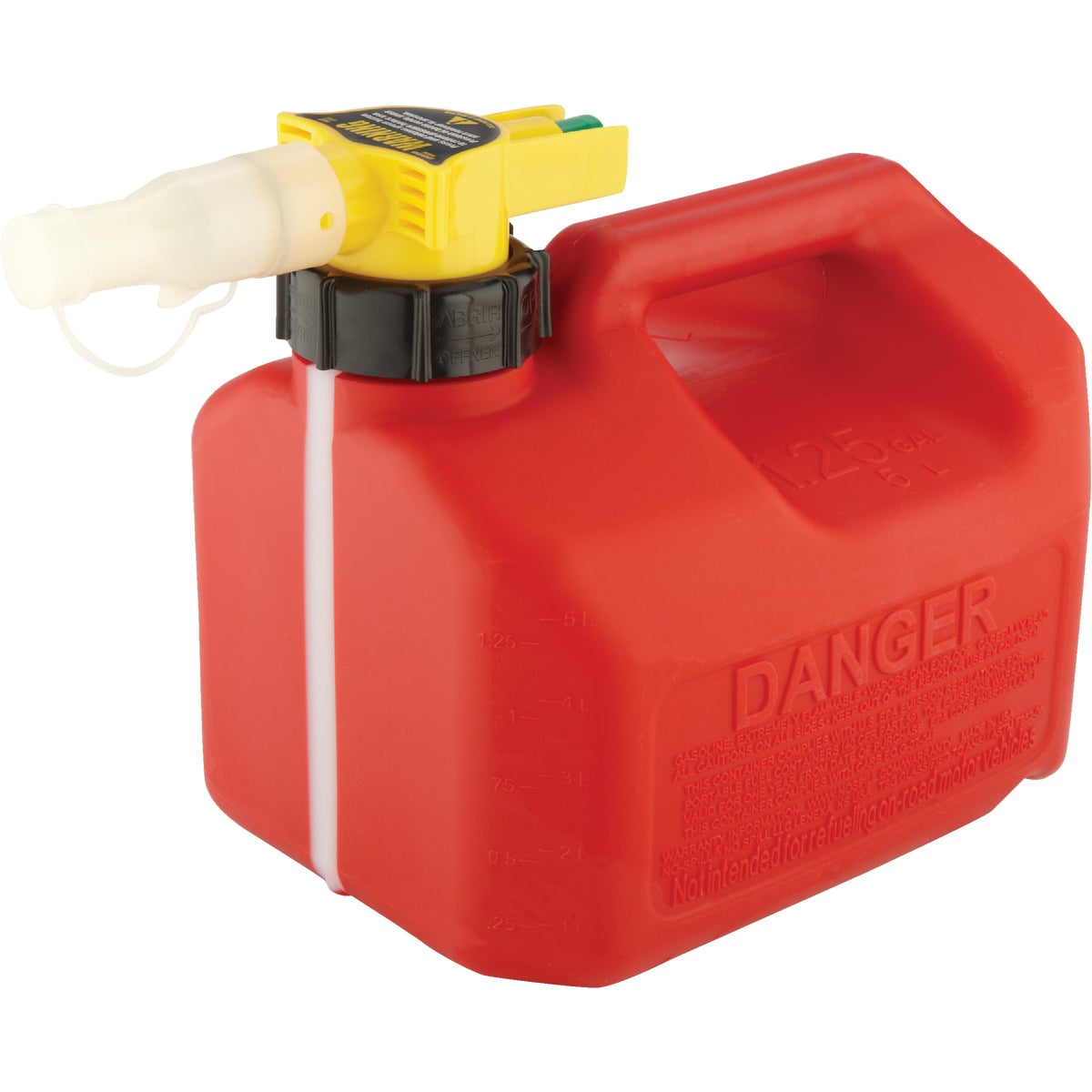 No-Spill 1-1/4 Gal. Plastic Gasoline Fuel Can, Red Image 3