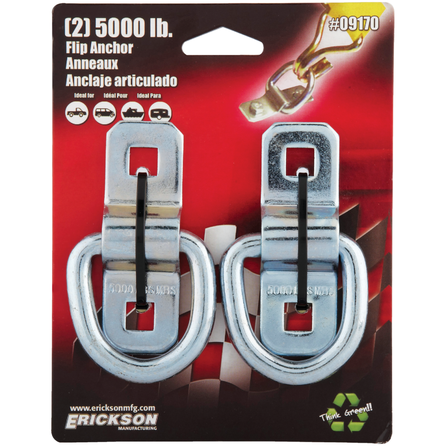 Erickson 2-Hole 5000 Lb. Anchor Ring (2-Pack) Image 2