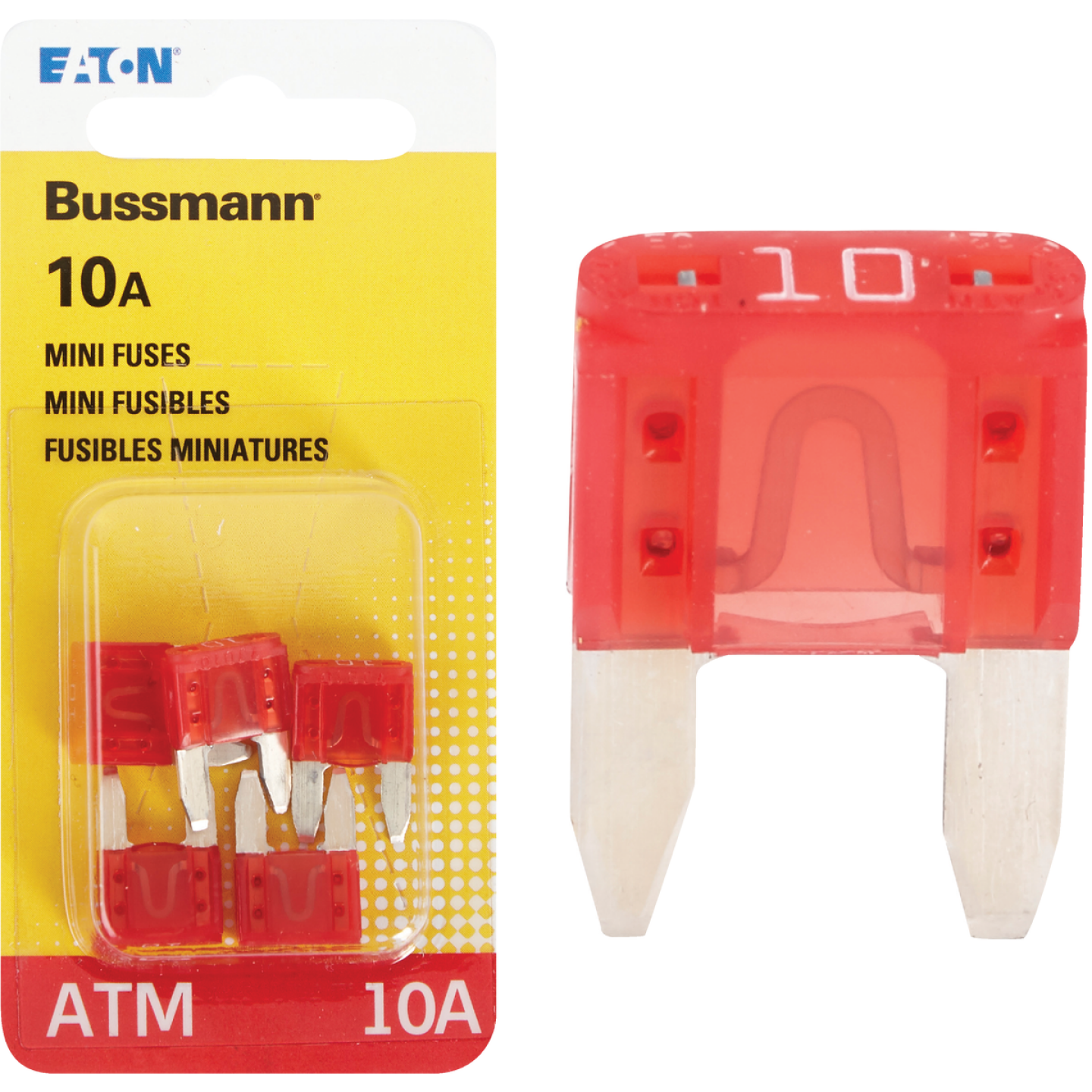 Bussmann 10A 32V ATM Blade Mini Automotive Fuse (5-Pack) Image 1