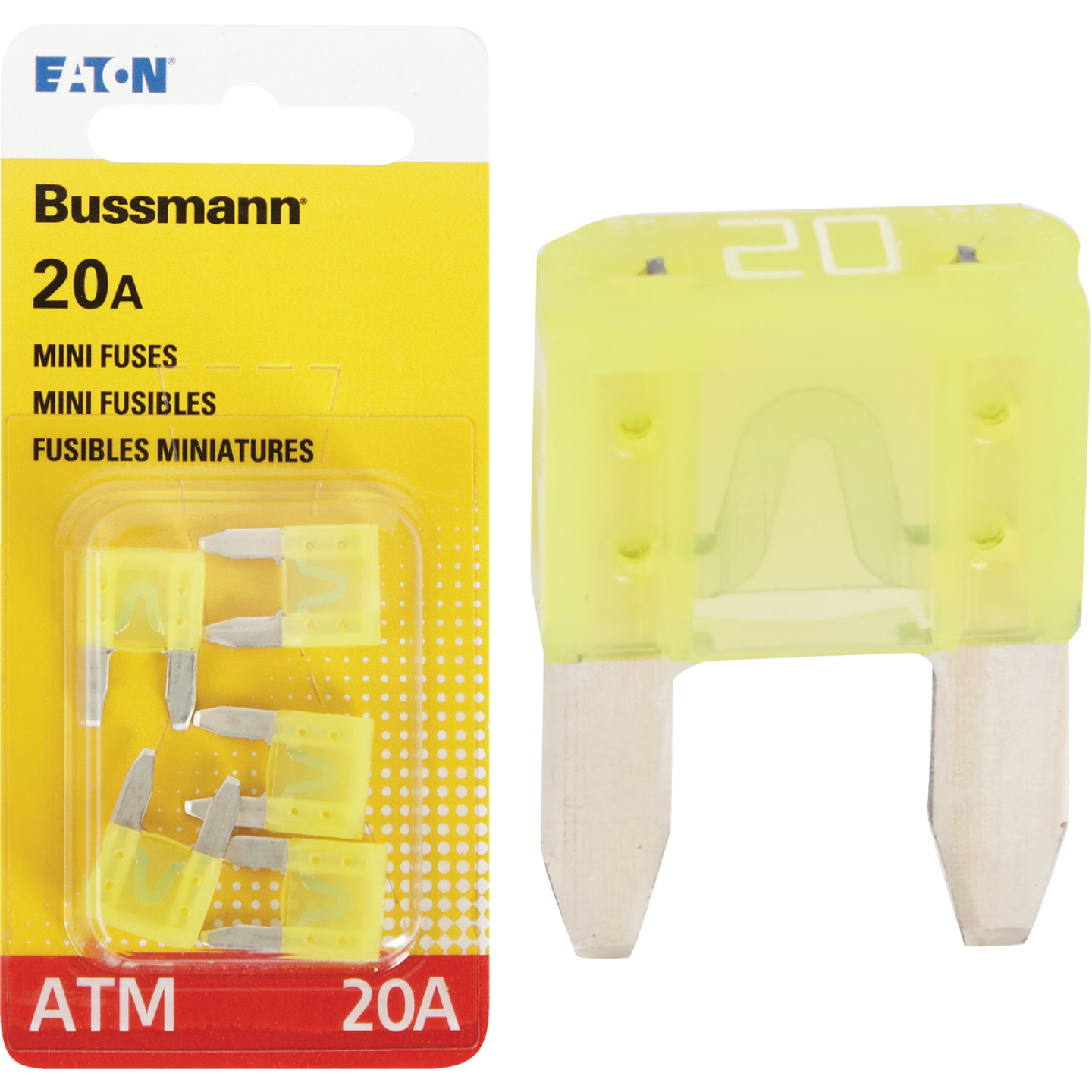 Bussmann 20A 32V ATM Blade Mini Automotive Fuse (5-Pack) Image 1